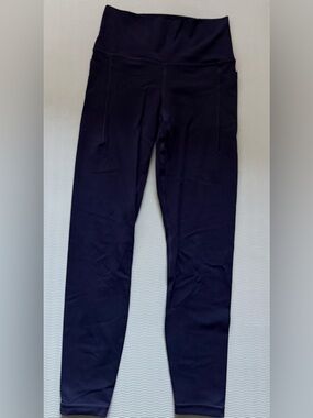 Athleta High-Waist Navy Color Leggings with pockets size Small